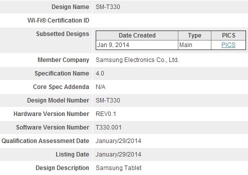 New 8-inch Samsung SM-T330 tablet discovered - is it a Galaxy Tab 4?