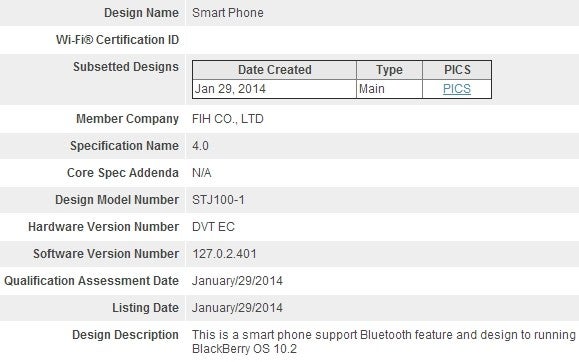 New Foxconn-made BlackBerry smartphone with OS 10.2 gets certified, could be the Jakarta