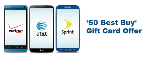 Best Buy will give you a $50 gift card if you register your current phone number with them, and then upgrade that line to a new phone sometime this year - Save $50 from Best Buy on your 2014 phone upgrade, by reserving your current number with the retailer