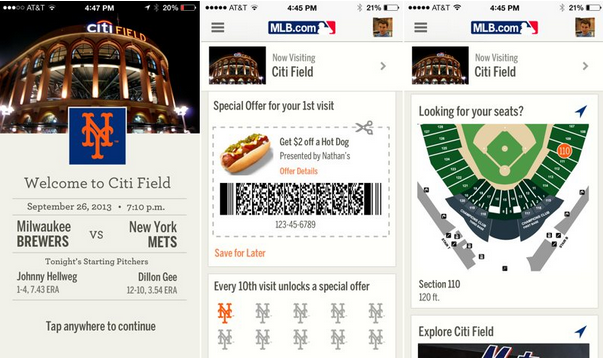 Last year, the New York Mets tested out iBeacon at CitiField - Major League Baseball to rollout iBeacon in 20 parks next week in preperation for Opening Day