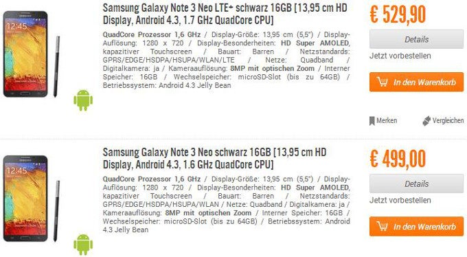 Note 3 Neo gets priced dangerously close to the Note 3 at a German retailer