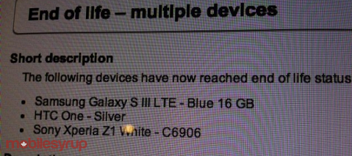 Leaked document reveals that the HTC One is EOL at Canada&#039;s Bell - It&#039;s the end of the line for the HTC One on Canada&#039;s Bell