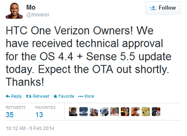 Verizon&#039;s HTC One will soon be getting the Android 4.4 update - Verizon&#039;s HTC One could receive Android 4.4 + Sense 5.5 update at any time