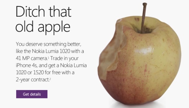 Microsoft sends &quot;ditch that old apple&quot; notes to potential Lumia customers