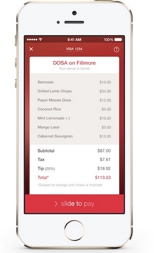 The iOS app for OpenTable is testing mobile payments  - OpenTable testing mobile payments in San Francisco