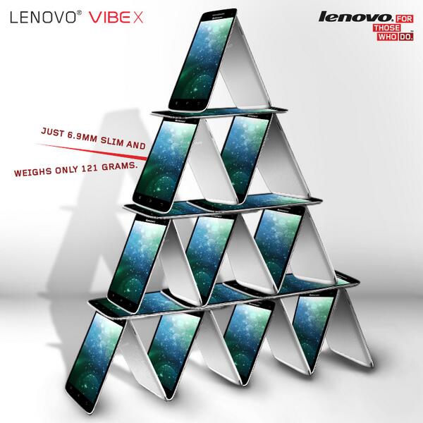 Lenovo gets creative to show us how thin and light its Vibe X smartphone is