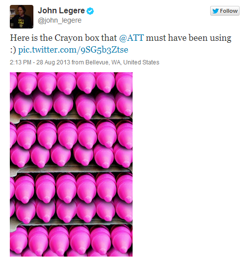 Hilarious tweet from T-Mobile CEO John Legere from back in August - Judge tells AT&amp;T to stop infringing on T-Mobile&#039;s magenta logo