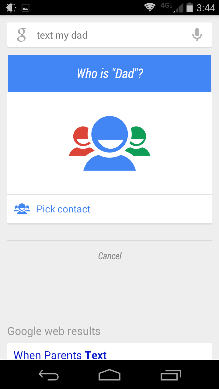 Google Now finally lets you refer to people by relationship
