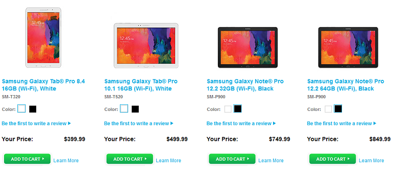 Samsung's Galaxy NotePRO and Samsung Galaxy TabPRO tablets can now be purchased - Samsung Galaxy TabPRO and Samsung Galaxy NotePRO tablets now available in the U.S.