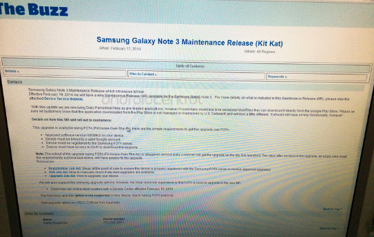 Leaked internal memo reveals a February 19th update to Android 4.4 for the U.S. Cellular Samsung Galaxy Note 3 - More leaked documents show KitKat coming Wednesday to U.S. Cellular&#039;s Samsung Galaxy Note 3
