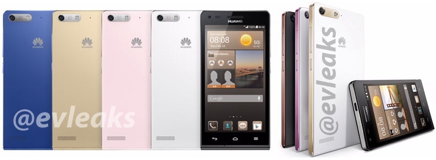 Press renders of Huawei's Ascend G6 appear, plus live photos of the MediaPad X1