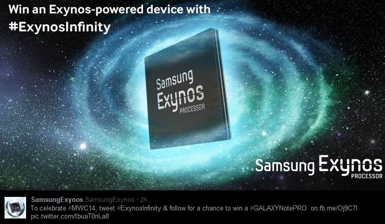 Samsung spreads the word about Exynos Infinity by letting you win a Galaxy NotePRO