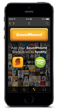 Create a Spotify playlist with the iOS version of SoundHound - SoundHound's 'Add to Spotify' button creates playlists from songs you have identified