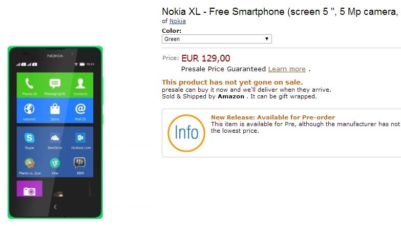 Nokia X+, Nokia XL, available for pre-order in Spain