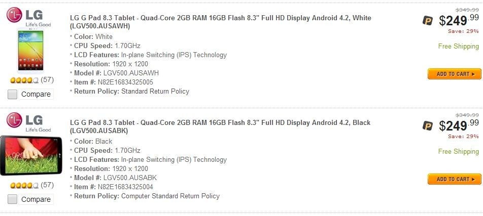 Deal alert: LG G Pad 8.3 goes to $225, cheaper than a Nexus 7