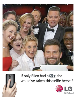 It's LG's turn to razz Samsung - It's LG's turn to razz Samsung for Ellen's Oscar selfie
