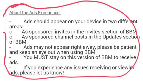 Ads are being tested on certain Beta Zone versions of BBM - BlackBerry testing ads in BBM