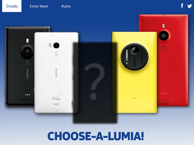 Choose one of four Nokia Lumia models to win in U.S. based contest ...