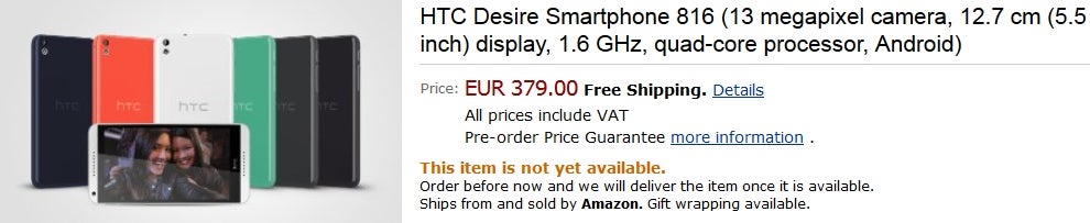 HTC Desire 816 and Desire 610 priced in Europe