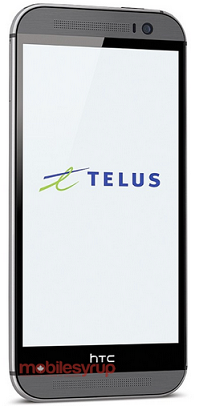 Press shot of the HTC One (2014) for Telus - The HTC One (2014) appears in a press shot for Telus