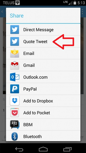 Twitter&#039;s Android beta moves quote re-tweets to the Share menu - Twitter is testing some changes on the beta version of its Android app
