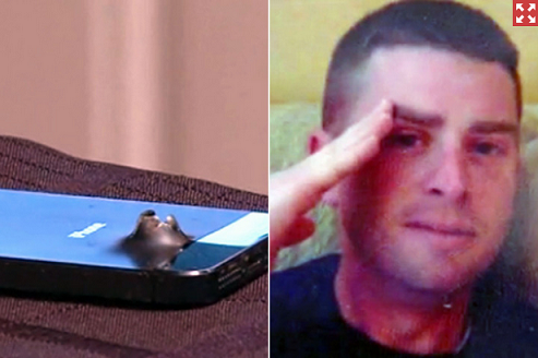 Staff Sgt. Shaun Frank (R) has his life saved by his Apple iPhone 5s - Soldier's life saved by his Apple iPhone 5s; Apple waits three months to reward this hero