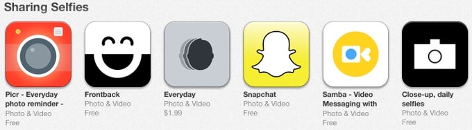 Apple&#039;s App Store now has a section dedicated to selfies