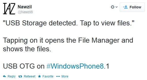 Windows Phone 8.1 may support USB on-the-go