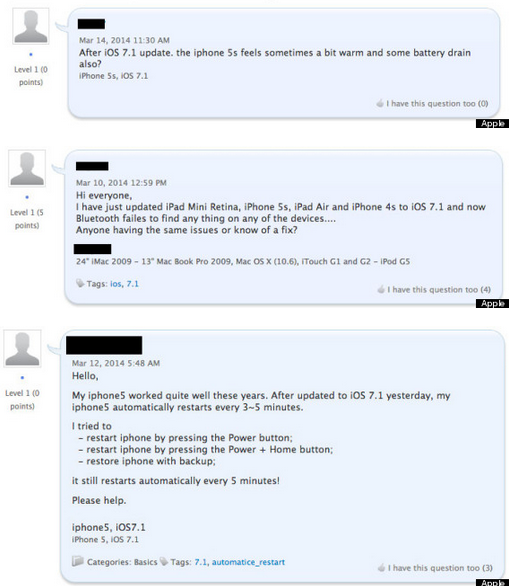 A number of iDevice users have complaints following the update to iOS 7.1 - Apple&#039;s iOS 7.1 update leads to complaints about battery life and Bluetooth connections
