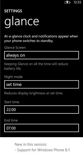 Nokia Glance updated with Windows Phone 8.1 support