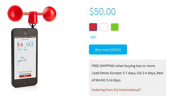 The Vaavud wind meter is $50 a pop - The answer is blowin&#039; in the wind, thanks to Vaavud&#039;s smartphone accessory and app