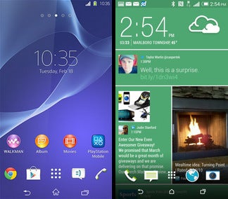 Sony&#039;s custom Android UI vs HTC Sense 6.0 - Sony Xperia Z2 vs HTC One (M8): preliminary comparison