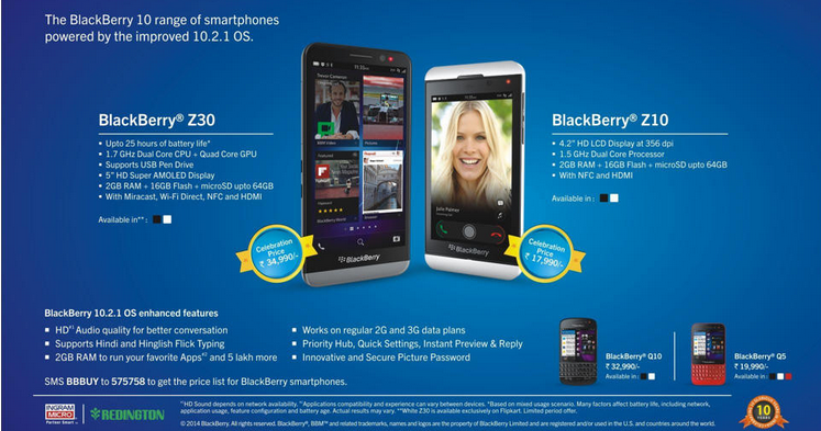The BlackBerry Z10 and BlackBerry Z30 are both extremely popular in India - BlackBerry Z10 sells out in India