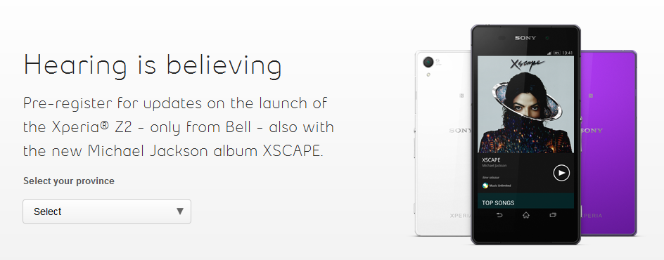 The Sony Xperia Z2 is coming to Bell as a Canadian exclusive - Sony Xperia Z2 is coming to North America in May