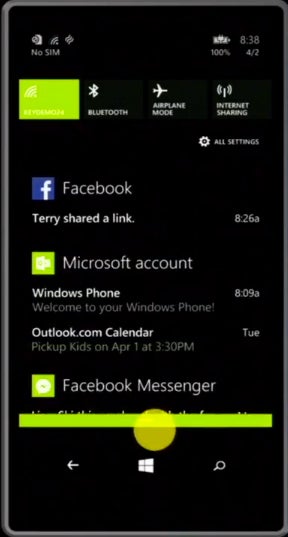 Windows Phone 8.1&#039;s Action Center - Microsoft announces Windows Phone 8.1: Cortana, Action Center, Backgrounds and more
