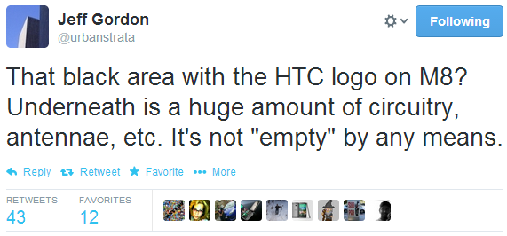 The black area with the HTC logo on the One M8 isn&#039;t just &quot;empty&quot; space, says exec
