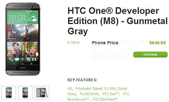 HTC One M8 Developer Edition will be more expensive starting tomorrow