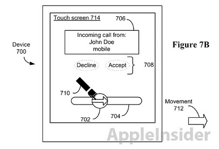Illustration from Apple's patent for the "slide-to-unlock" tool - Apple's Christie takes the stand, talks about "slide-to-unlock" during patent trial
