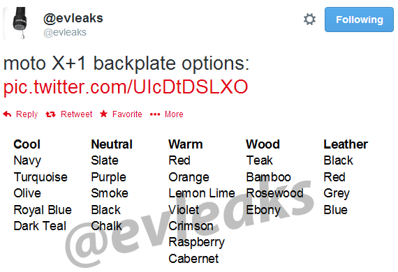 New Motorola Moto X+1 to have 25 backplate options (leather and wood included)