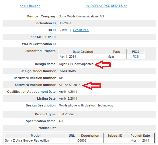 Bluetooth SIG reveals that Android 4.4.3 is coming soon to the Sony Xperia Z Ultra Google Play edition - Sony Xperia Z Ultra Google Play edition to get update to Android 4.4.3, according to Bluetooth SIG