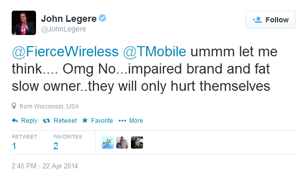 T-Mobile CEO tweets his response to the news that AT&amp;amp;T plans to launch an upgraded Cricket Wireless - New Cricket Wireless to be launched at the end of this quarter by AT&amp;T