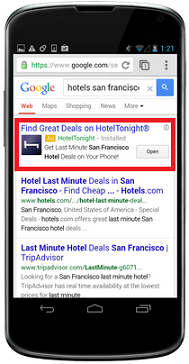 Google&#039;s app install ads can be found on its mobile search engine site - Google&#039;s new mobile ads know all about you, try to match you up with helpful apps