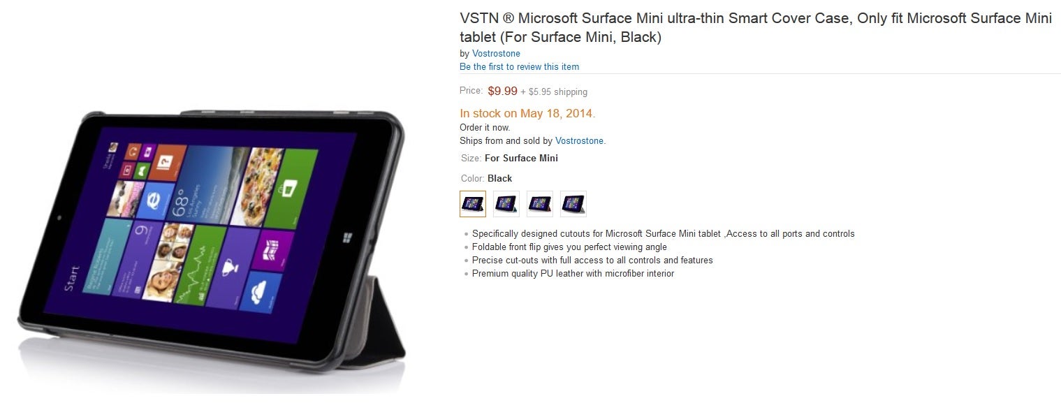 Accessories for a Microsoft Surface Mini up for sale on Amazon