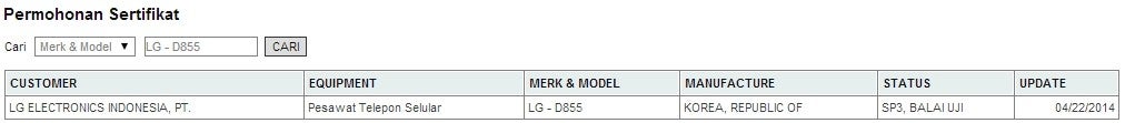 LG D855 (possible G3 variant with a 1080p display) certified in Indonesia