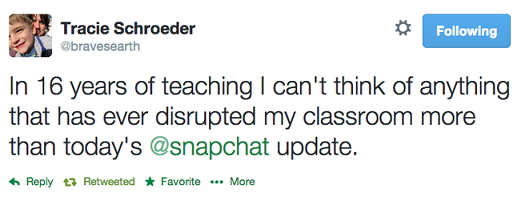 The Snapchat update on Thursday unnerved at least one teacher - Update to Snapchat created ruckus in Kansas school
