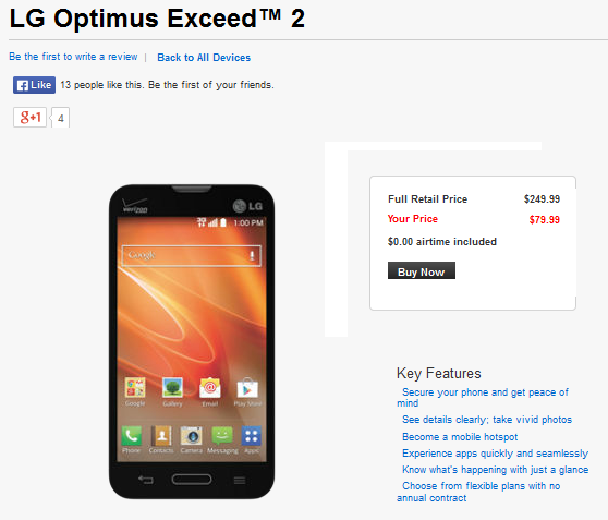 Verizon has re-branded the LG L70 and calls it the LG Exceed 2 - Verizon re-brands the LG L70 as the LG Optimus Exceed 2