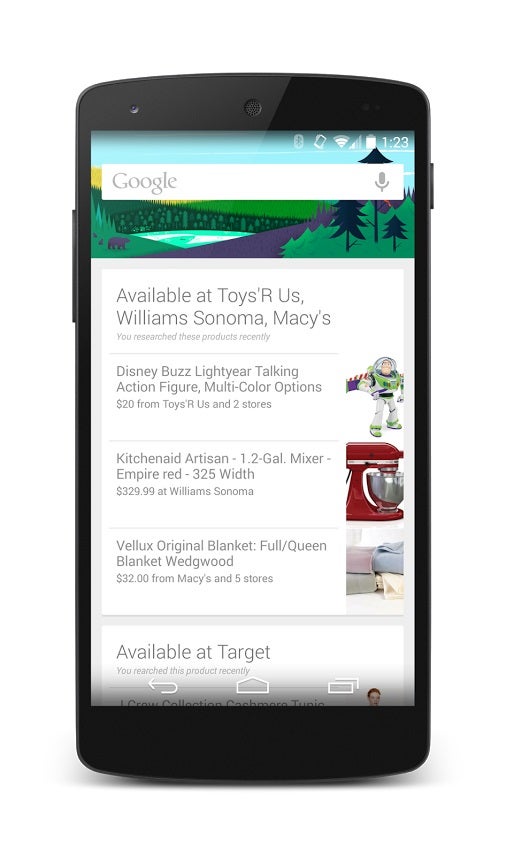 Google Now updated and will now alert you of nearby places with products you searched for