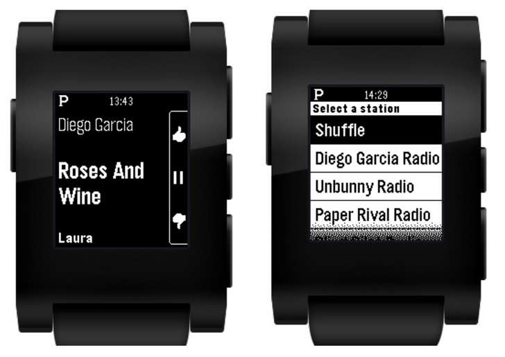 Pandora is right on your wrist with the Pebble smartwatch - Pebble updates ready for firmware, iOS and Android apps; get Pandora on your wrist