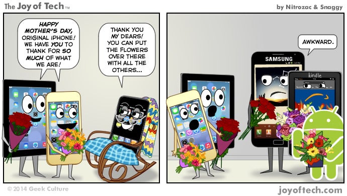 Humor: First generation iPhone, mother of the modern era of smartphones, celebrates Mother’s Day