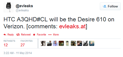 HTC Desire 610 is coming to Verizon, says evleaks - HTC Desire 610 coming to Verizon?